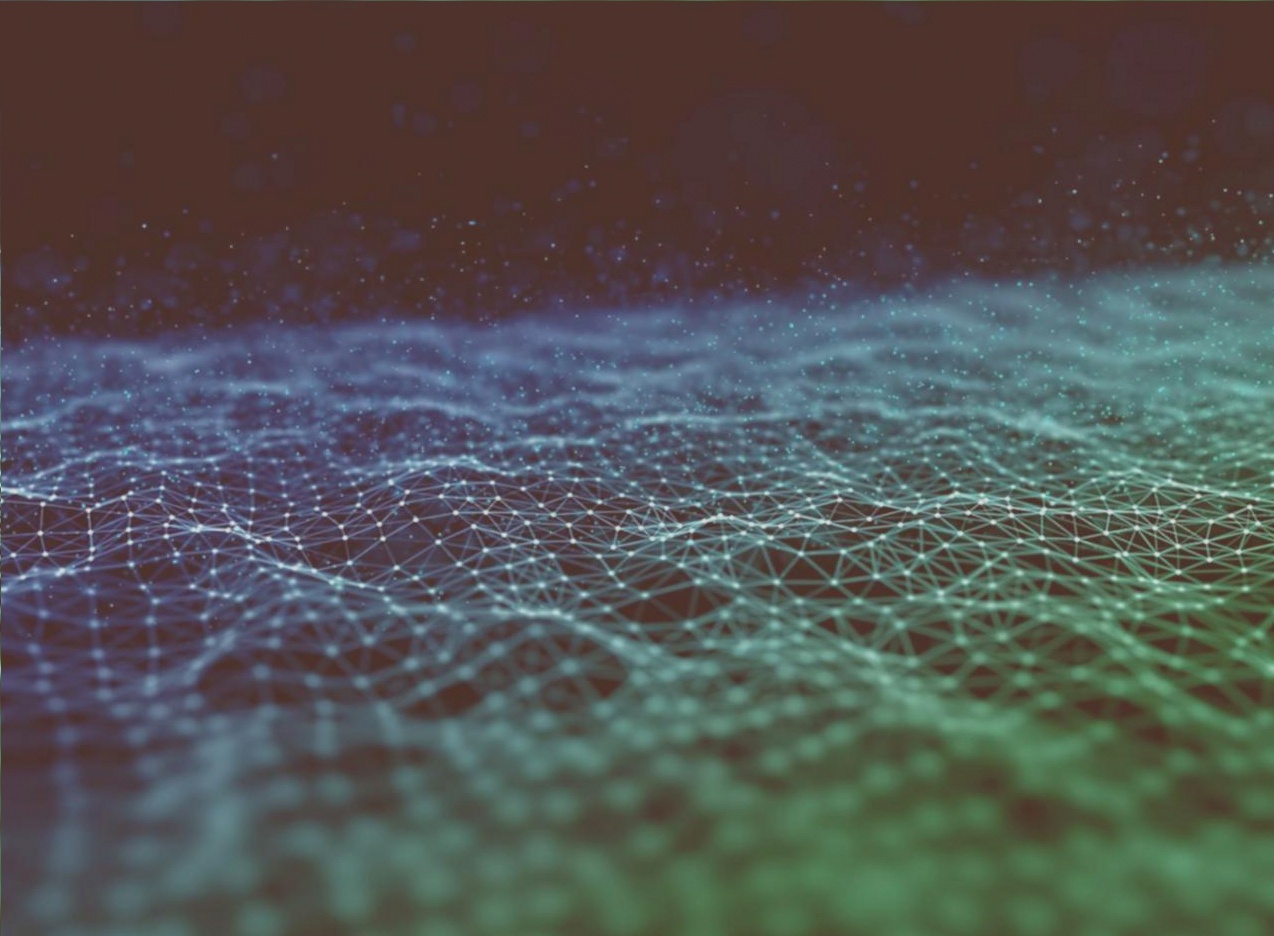 Decentralised network visualisation showing interconnected nodes